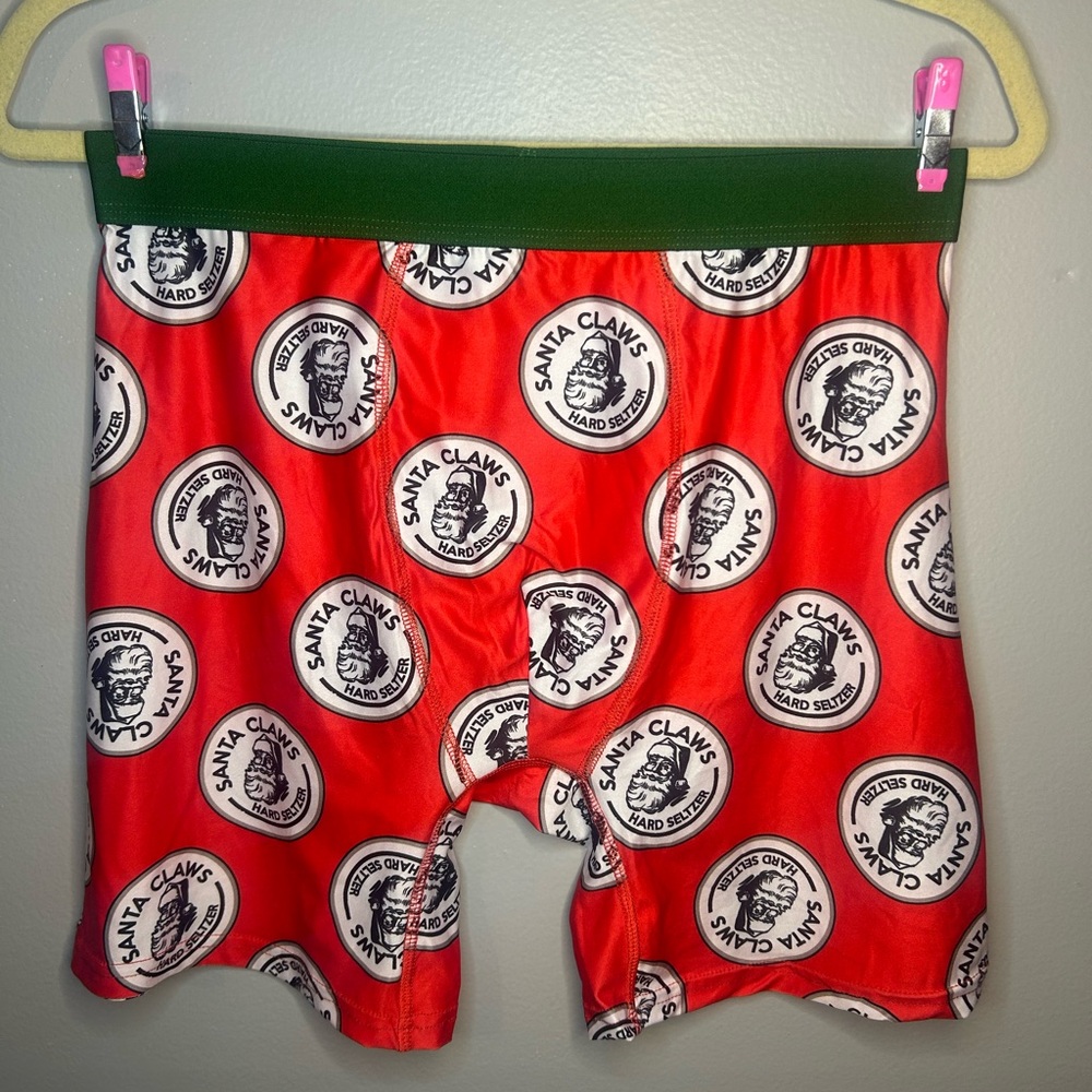 NWOT Adult Santa Claw White Claw Seltzer Remix Unisex Stretch Boxer Briefs